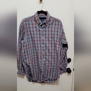 Ralph Lauren Mens Blue Plaid Men's Shirt - Long Sleeve - Size Medium
